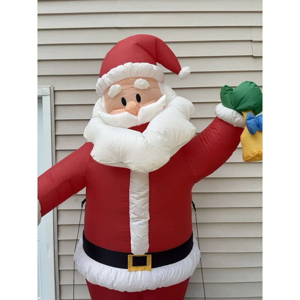 Gemmy 7 Ft Airblown Inflatable Giant Santa with Golden Bell Indoor/Outdoor 2022